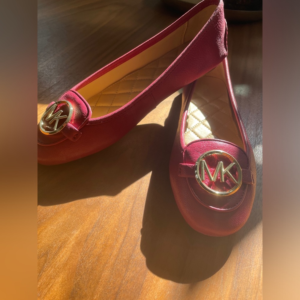 Michael Kors cherry coloured flats, 7M